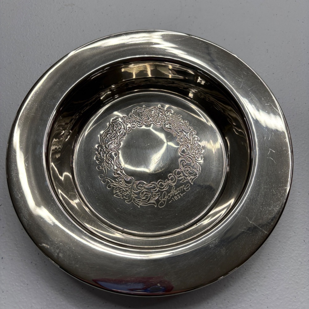 Stamped Gorham 1831 Floral Silver Plated‎ 7" Tray 5" Interior dish bowl